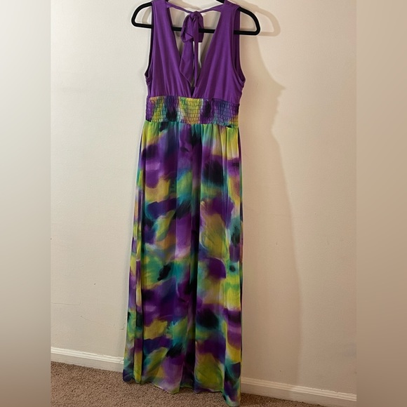 Multi-colored Sleeveless Maxi Dress - Picture 6 of 8